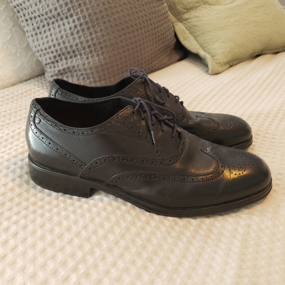 Rockport Other - MENS ROCKPORT LEATHER WINGTIP BLACK OXFORDS SIZE 11